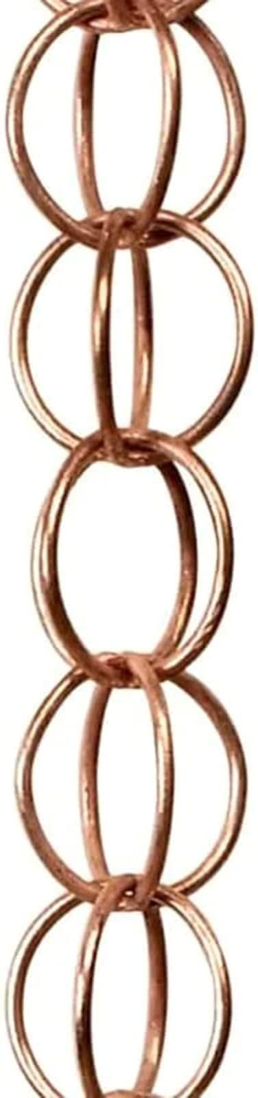 Hanging Rain Chains, Creative Kettle/Heart/Butterfly/Ring/Bell Style Link Rain Chain with Metal Chains for for Office Window Stone Wall Decorative Wall Art Ornaments (Ring Style)