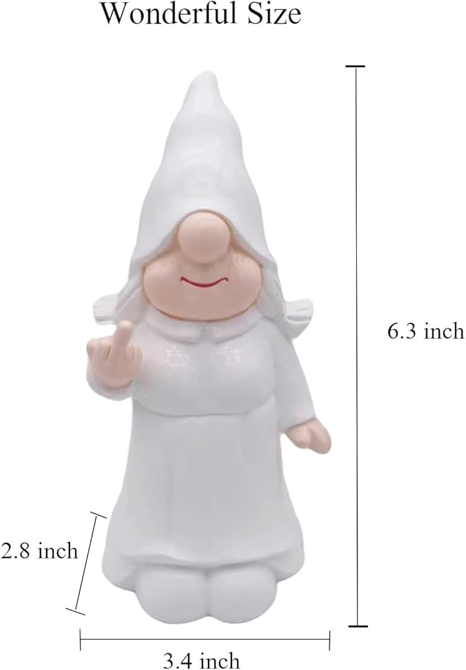 MINICAR Gnome Statue Lady, Funny Outdoor Garden Yard Lawn Sculpture Decoration Home Decor Naughty Gifts, 6.3 Inch Tall