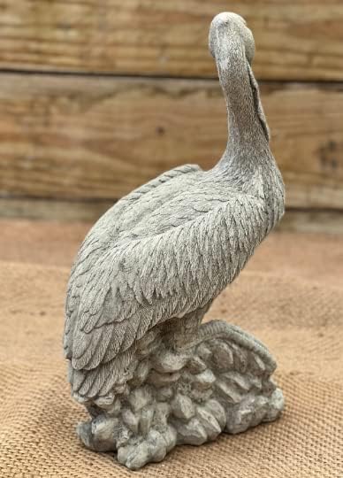 Realistic Concrete Pelican Statue Cement Lake Bird Ornament Handmade Garden Decoration