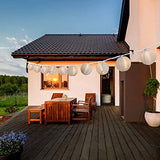 Abeja White Nylon Lantern String Lights - 8.5Ft, 10 Lights