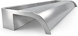 Curved-Mouth Waterfall Pool Fountain, Stainless Steel Waterfall Spillway with Pipe Connector Kits for Outdoor Decorative, 35.4 Inches Pool Water Feature for Garden Patio, Without Cover Plate