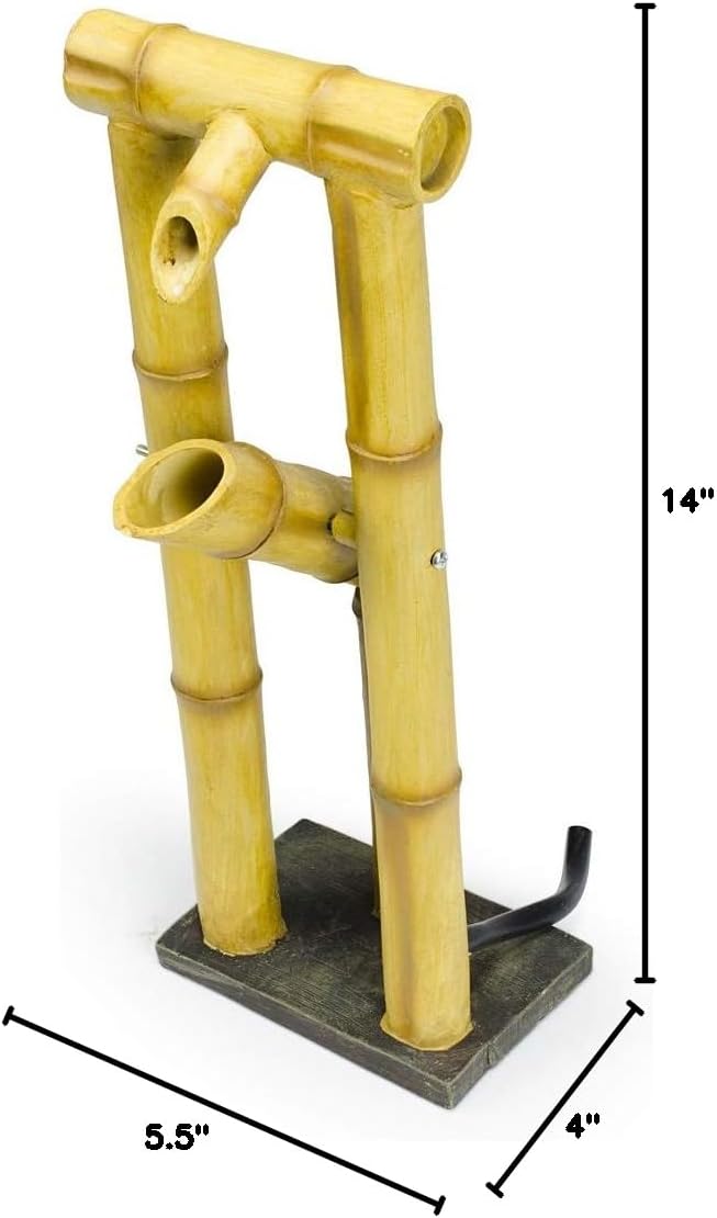 Aquascape Deer Scarer Bamboo Fountain Fountain for Ponds and Water Gardens, Shishi-Odoshi Inspired, Poly-Resin | 78306