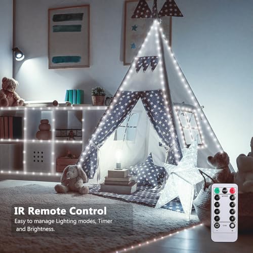 16.5ft Battery LED String Lights (4 Pack) - Cool White Remote Timer