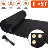 180GSM 6ft x 50ft Fence Privacy Screen Heavy Duty Fence Cover Garden Wall Backyard Black