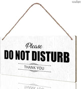 SCAZOMV Please Do Not Disturb Thank You Wood Sign Decor Funny Rustic Wood Front Door Sign Vintage Wall Hanging Plaque Porch Yard Studio Office Home Farmhouse Decor 10''x 5''