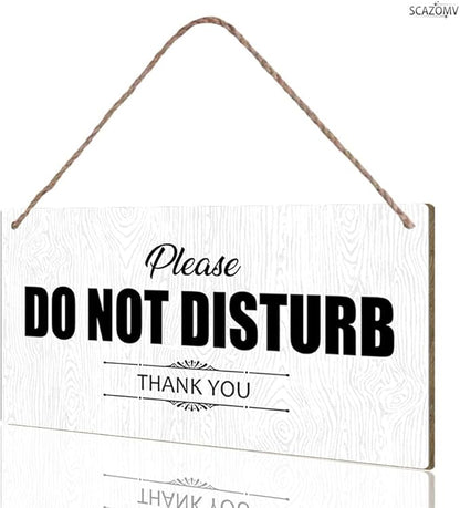 SCAZOMV Please Do Not Disturb Thank You Wood Sign Decor Funny Rustic Wood Front Door Sign Vintage Wall Hanging Plaque Porch Yard Studio Office Home Farmhouse Decor 10''x 5''