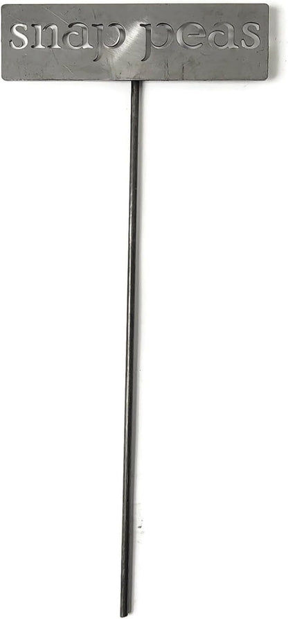 Classic Metal Garden Markers 19 Inches Tall (snap peas, Raw, Unfinished Steel (will rust with time))