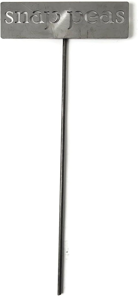 Classic Metal Garden Markers 19 Inches Tall (snap peas, Raw, Unfinished Steel (will rust with time))