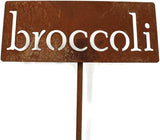 Classic Metal Garden Markers 19 Inches Tall (broccoli, Naturally Rusted)