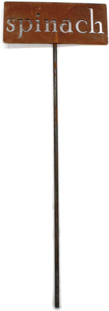Classic Metal Garden Markers 19 Inches Tall (spinach, Naturally Rusted)