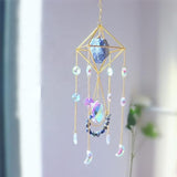 Crystal Suncatcher Lapis Lazuli, Blue Sun Catcher Hanging Decor, Valentine's Day Gift, Blue Lazurite Crystal Window Hanging, Gemstone Prism, Boho Chic Decor, Raw Natural Stone (Lazurite)