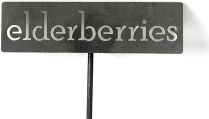 Classic Metal Garden Markers 19 Inches Tall (elderberries, Raw, Unfinished Steel (will rust with time))
