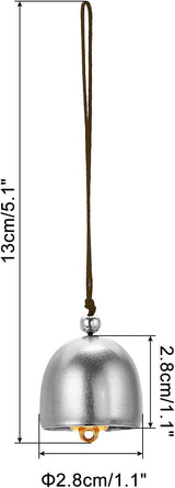 PATIKIL 6 Pcs Wind Chime, Hanging Bells Temple Bells Retro Outdoor Hanging Metal Chinese Wind Chime Round for Outside Garden Camping, Silver Brown