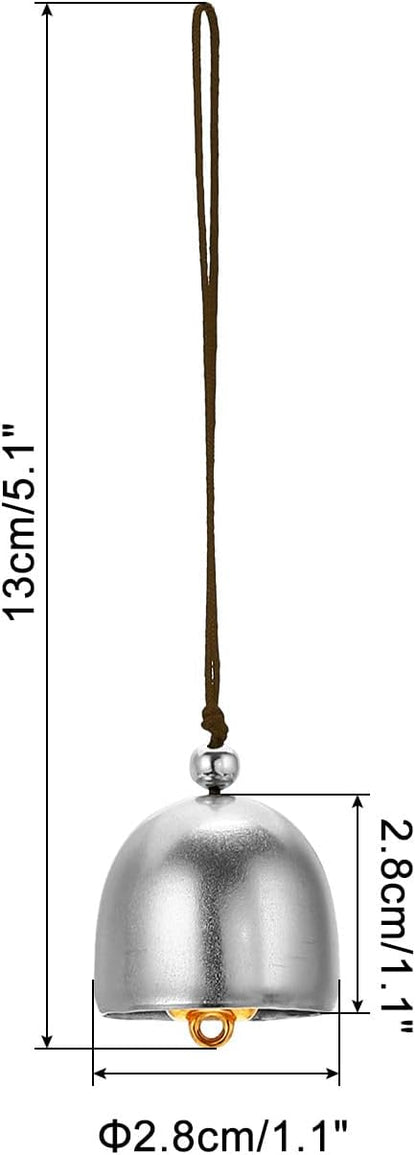 PATIKIL 6 Pcs Wind Chime, Hanging Bells Temple Bells Retro Outdoor Hanging Metal Chinese Wind Chime Round for Outside Garden Camping, Silver Brown