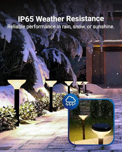 Sunco Solar Pathway Lights - Round, Dimmable, 6-Pack