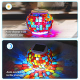 Color Changing Solar Mosaic Table Lamp - Waterproof Outdoor