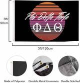 Swono Phi Delta Theta Synth Wave Elements Circle Sun Moon Outdoor Garden Flag - 3x5ft