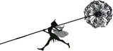 Flower Fairy Dancing with Dandelion, Fairy Garden Sculptures, Angel Metal Ornaments Gardens Art Sculpture, Stainless Steel Statue Garden Ornaments Art Decorations for Outdoor Yard Lawn Patio (B_flat)