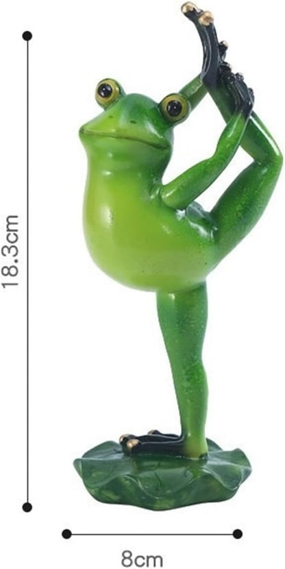 Cute Statues Frog Statue Outdoor Garden Sculptures for Yard Lawn Resin Animal Figurines Yoga Art Backyard Decor(Dancing)