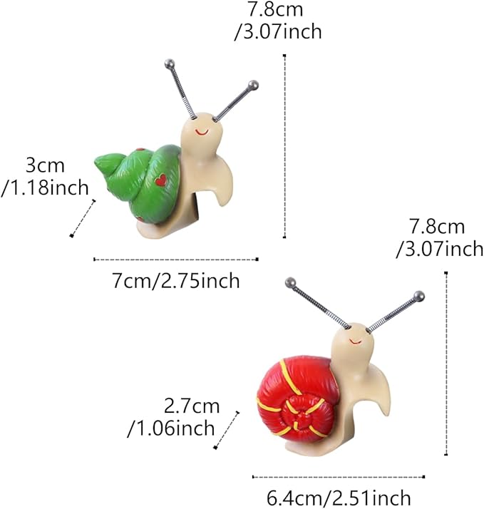 Set of 2 Cute Climbing Snail Statues Flower Pot Hugger, Resin Hanging Animals Figurine Outdoor Planter Pot Decorations for Home Garden Patio Lawn Yard Ornaments