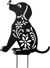 MrMrKura Metal Dog Stakes Garden Decor Stakes Black Dog Silhouette Statue for Outside Metal Dog Decorative Ornaments for Outdoor Garden Home Patio Yard Decor (1 Dog)