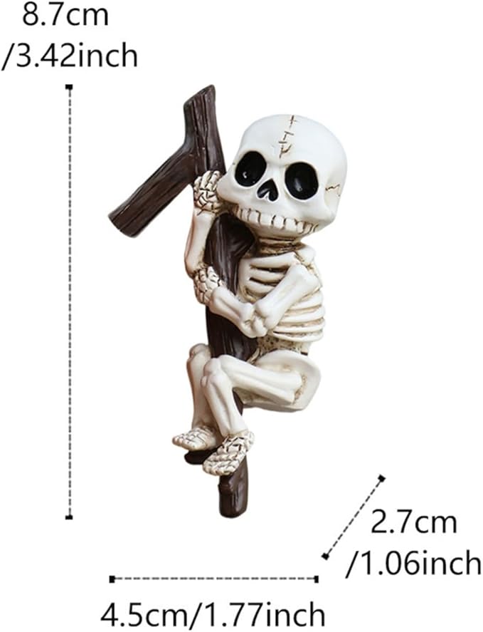 OwMell Garden Decor Statue Flower Pot Hugger, Outdoor Figurine Planter Hugger for Flowerpot, Patio, Balcony, Porch, Yard, Lawn Ornament Outdoor Decor Gifts Plant Decoration - Skeleton