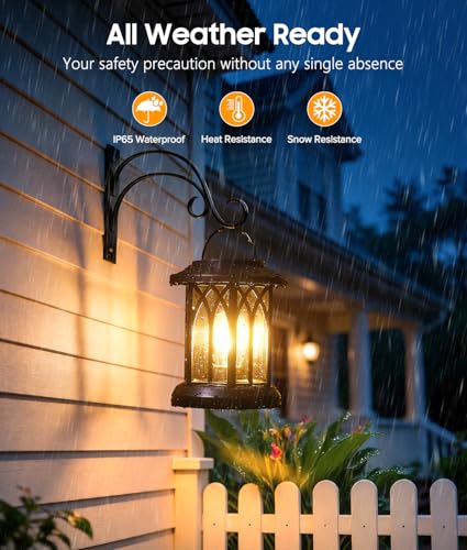 Solar Lantern Outdoor Lights - Metal Hooks