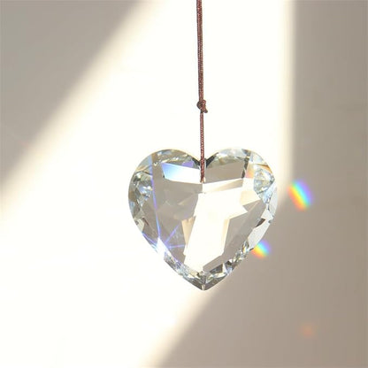 1PCS AB Color Heart Crystal Sun Catchers, Hanging Suncatchers with Glass Prism, Rainbow Maker for Windows, Balcony, Kitchen, Garden Decoration (AB Color Heart 1PCs)
