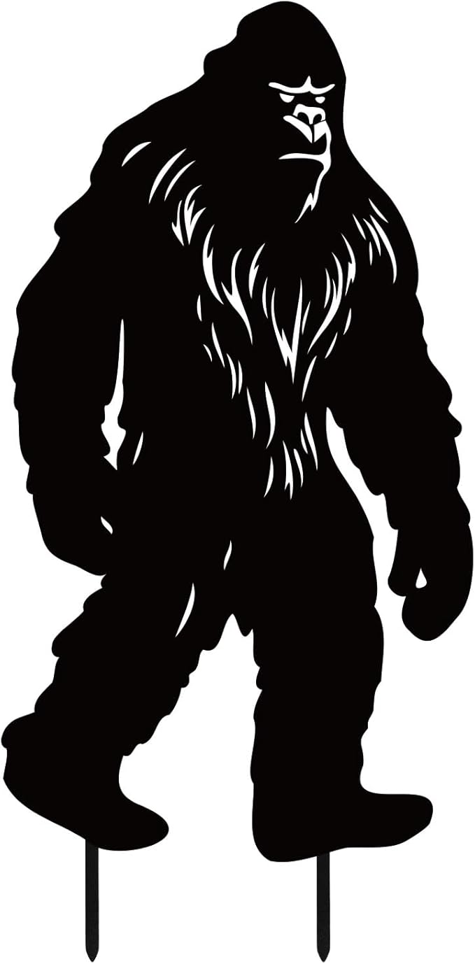 Gosknor Outdoor Metal Bigfoot Decor, Big Foot Yard Sign Stake Bigfoot Silhouette Sasquatch Yard Decor Sasquatch Statue Gift for Garden Yard Lawn Forest Decoration