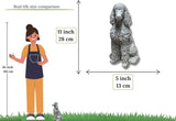 Poodle Concrete Statue Outdoor Dog Garden Figure Pet Memorial Stone Cement Sympathy Gift Yard Sitting Puppy Sculpture Pets Lovers Gift Patio Decoration