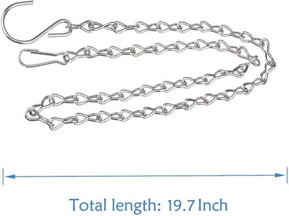 YINGFENG 6 Pack 19.7 Inch Silver Hanging Chain for Hanging Bird Feeders, Bird Houses, Planters, Baskets, Birdbaths, Lanterns, Wind Chimes, Billboards, Signs and Ornaments