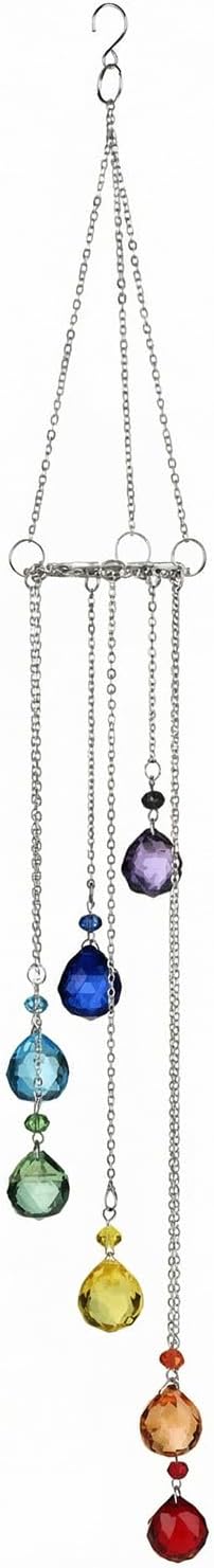Handmade Crystal Suncatcher Wind Chime - Colorful Rainbow Maker Prisms for Window & Garden Decor, Perfect Indoor Outdoor Hanging Ornament & Gift