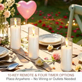 6-Pack 6" White Flickering LED Candles - Remote & Timer, Waterproof