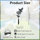 WADORN Wild Daisy Flower Bee Metal Decorative Garden Stakes, Funny Flower Insect Metal Silhouette Statues Funny Garden Ornament Gifts Black Yard Art Decor for Outdoor Backyard Patio Lawn Walkways