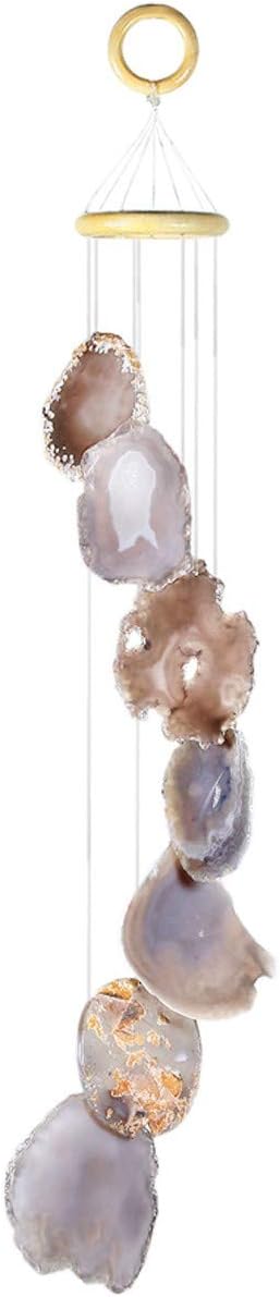 rockcloud Agate Slices Geode Wind Chime Home Garden Decoration Figurine, 28-33 inches