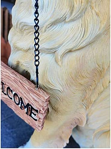 Outdoor Statue Garden Sculpture Garden Dog Statue Sculpture, Resin Dog Art Craft Model Garden Garden Decoration H46CM