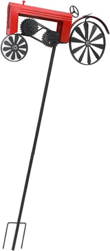 Farm Tractor Windmill,Tractor Wind Spinner Yard Ground Stake Statue Garden Windmill Decoration Lawn Floor Stakes Art Ornament for Outdoor Garden Yard Patio Decor (Red)