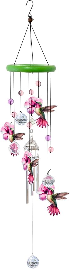 Spoontiques Hummingbirds Wind Chime - Outdoor Garden Décor - Decorative Chimes for Yard, Garden, Backyard and Patio Decoration