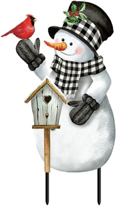 Briarwood Lane Checkered Snowman Metal Art