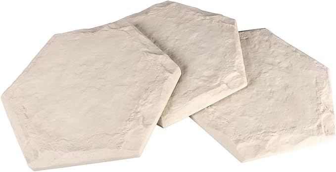 Slip-Resistant Hexagonal Pavers with Textured Easy Ground Installation Garden Decor 4-Piece Pet Friendly Garden Pathway Markers