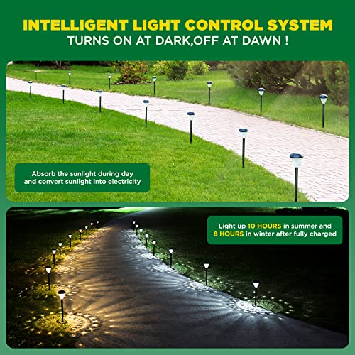 URAGO Solar Pathway Lights - 10 Pack, Waterproof, Auto On/Off