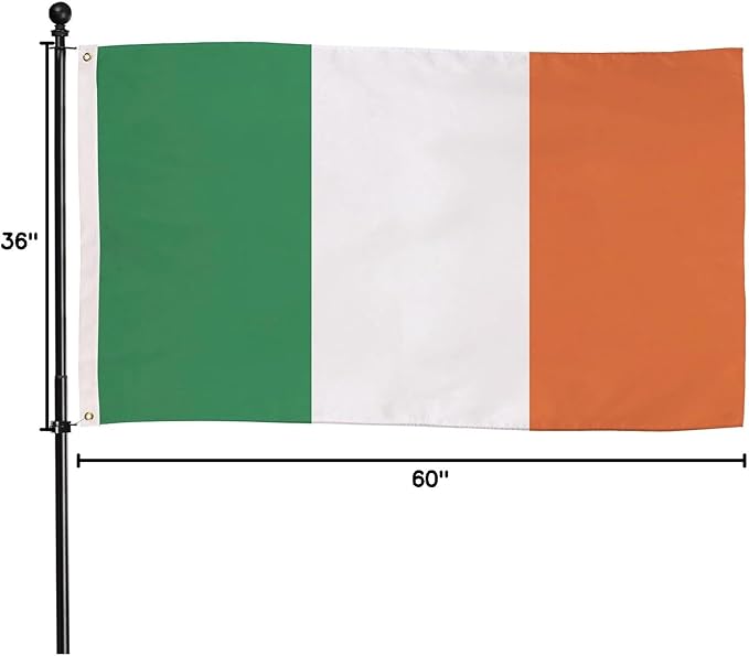 Evergreen Ireland Flag 3x5 flag Outdoor Double Sided, National Flags for Outside with Grommets, 3-Ply Banners for Garden Patio, Indoor Wall Decor for Room, Works with Standard Estate Flag Poles