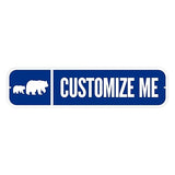 SmartSign Customize Your Own Blue Street Sign with Bear Symbol | 6" x 24" 3M EG Reflective Aluminum