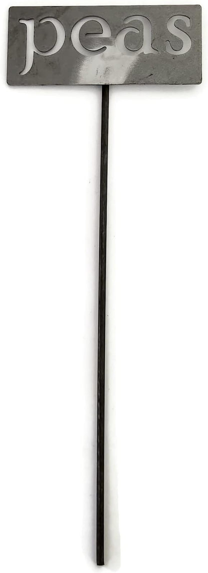 Classic Metal Garden Markers 19 Inches Tall (peas, Raw, Unfinished Steel (will rust with time))