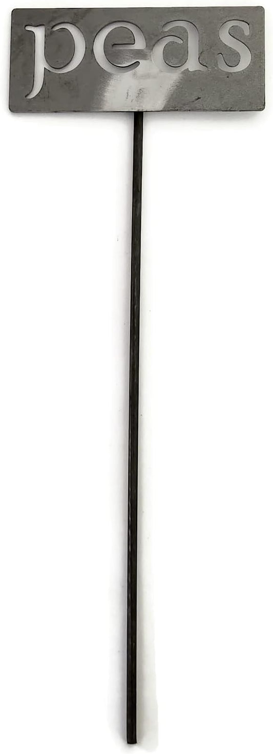 Classic Metal Garden Markers 19 Inches Tall (peas, Raw, Unfinished Steel (will rust with time))