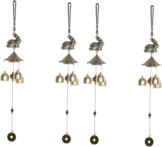Happyyami 4 Pcs Windchime Extra Large Wind Chimes Crystal Decor Outdoor Decor Small Wind Chimes Retro Home Decor Decorative Wind Chime Outside Wind Chime Yard Wind Chime Indoor Metal Blower