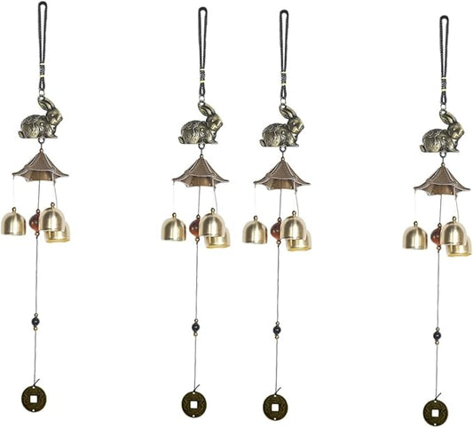 Happyyami 4 Pcs Windchime Extra Large Wind Chimes Crystal Decor Outdoor Decor Small Wind Chimes Retro Home Decor Decorative Wind Chime Outside Wind Chime Yard Wind Chime Indoor Metal Blower