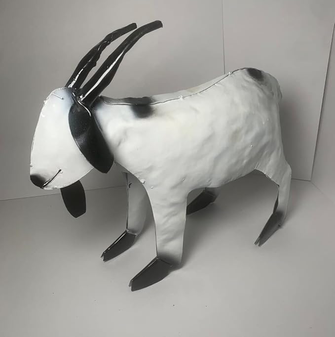 Decorative Rustic Metal Goat - Animal Metal Art, Home Metal Decor