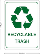 Recyclable Trash Street Metal Signs Vintage No Rust Safety Man Cave Warning Aluminum Metal Tin Sign for Garden Patio Yard Cafe Pub Home Decor Wall Art Print Poster 12x16 Inch