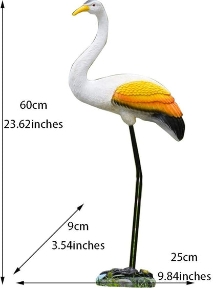 Garden Statue Animal Sculpture Outdoor Decor Gift Outdoor Statues Outdoor Garden Simulation Animal Sculpture Figurine Crane Statue Garden Courtyard Animal Decoration(25 * 9 * 60cm-B)
